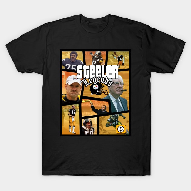 Steeler Hall of Fame Legends - GTA Style T-Shirt by The Badin Boomer